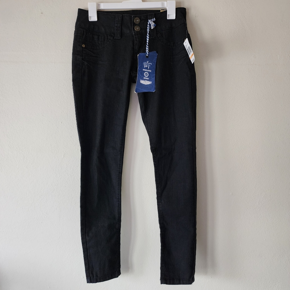 WALLFLOWER Black Skinny Low Rise Demim Jean Jeggings Bottoms Size 7